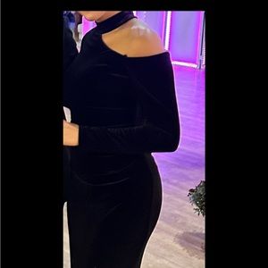 Beautiful black velvet long gown